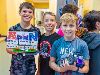  3 students display their parade robot